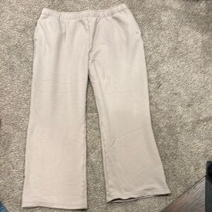Buff bunny pants fleece material inside with drawstring.